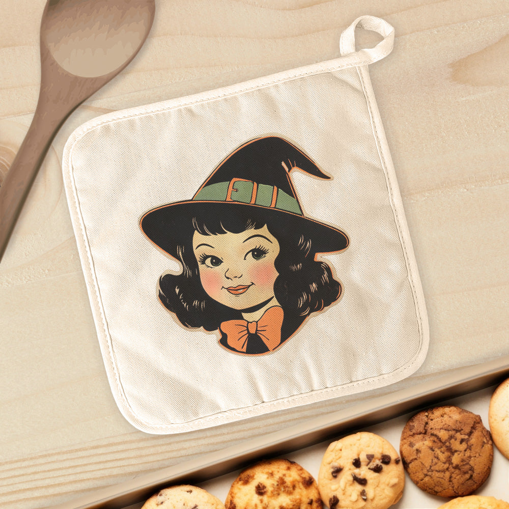 Retro Halloween Girl - Customizable Halloween Pot Holder