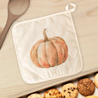 Watercolor Orange Pumpkin - Customizable Halloween Cotton Pot Holder