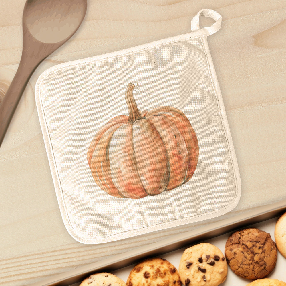 Watercolor Pumpkin - Customizable Autumn Cotton Pot Holder