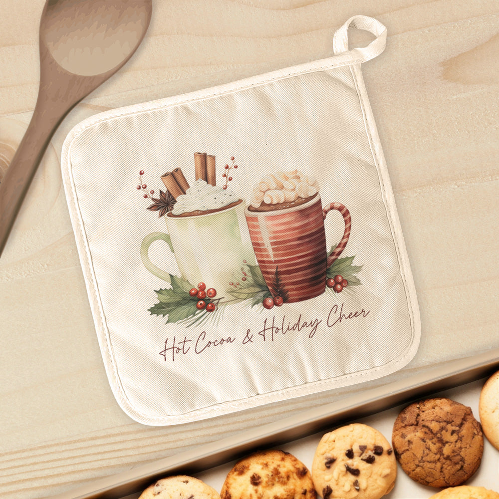 Hot Cocoa and Holiday Cheer - Winter Cotton Pot Holder