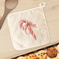 Candy Cane with a Bow - Customizable Cotton Pot Holder