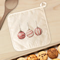 Red and White Stripe Ornaments - Customizable Cotton Pot Holder