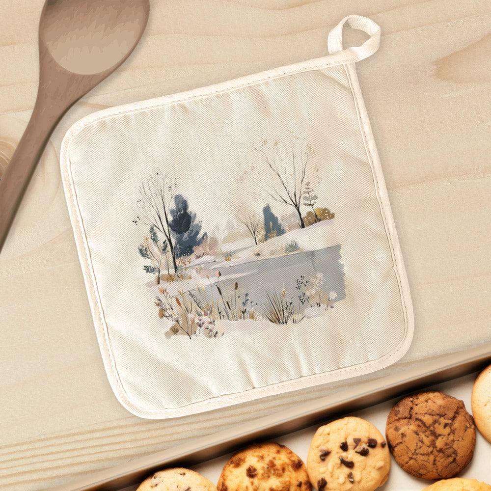 Brisk Winter Pond - Customizable Cotton Pot Holder