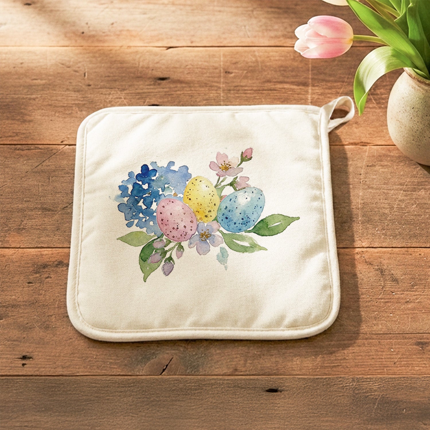 Spring Easter Egg Bouquet - Cotton Pot Holder