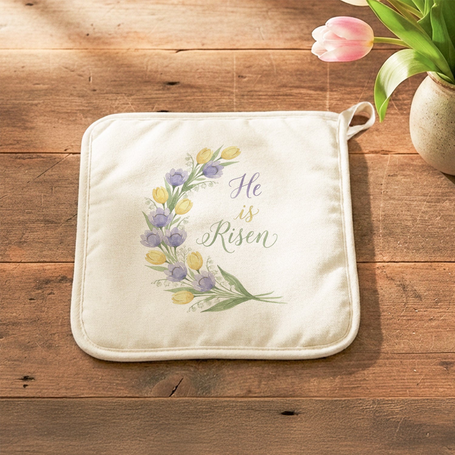 He Is Risen Swag - Cotton Pot Holder