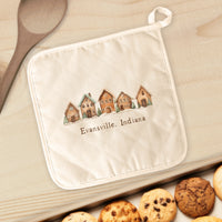 Gingerbread Houses w/ City, State - Cotton Pot Holder