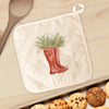 Winter Rain Boots and Foliage - Cotton Pot Holder