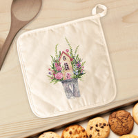 Floral Pail Fairy House - Cotton Pot Holder