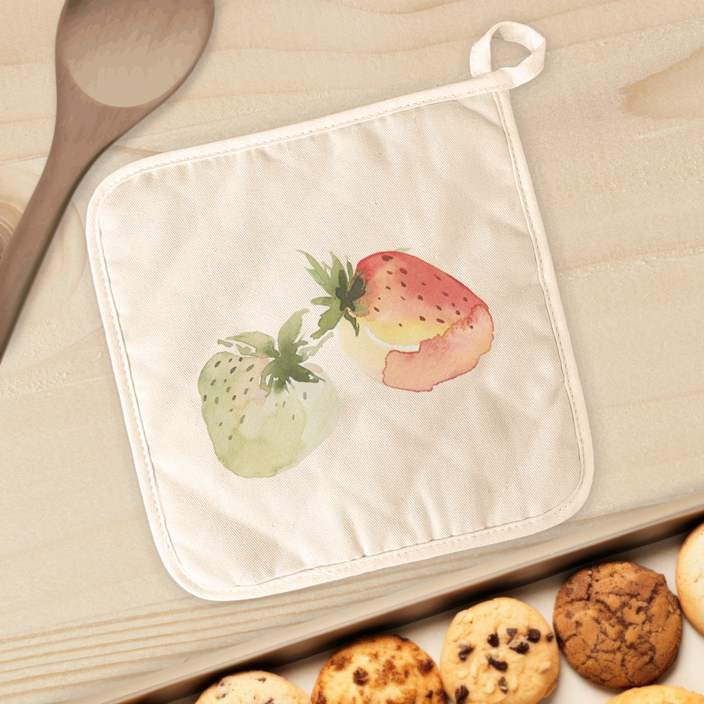 Watercolor Strawberry Pair - Cotton Pot Holder