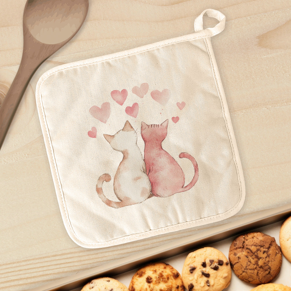 Valentine Cats - Valentine's Day Cotton Pot Holder