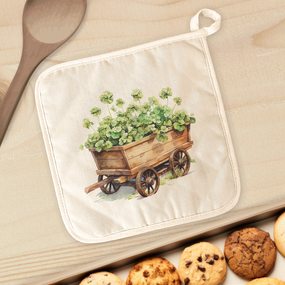 Clover Cart - St. Patrick's Day Cotton Pot Holder