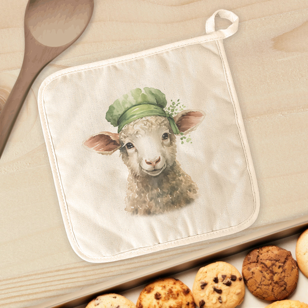 Lamb with Green Hat - St. Patrick's Day Cotton Pot Holder