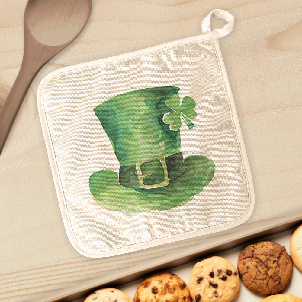 Leprechaun Hat with Shamrock - St. Patrick's Day Cotton Pot Holder