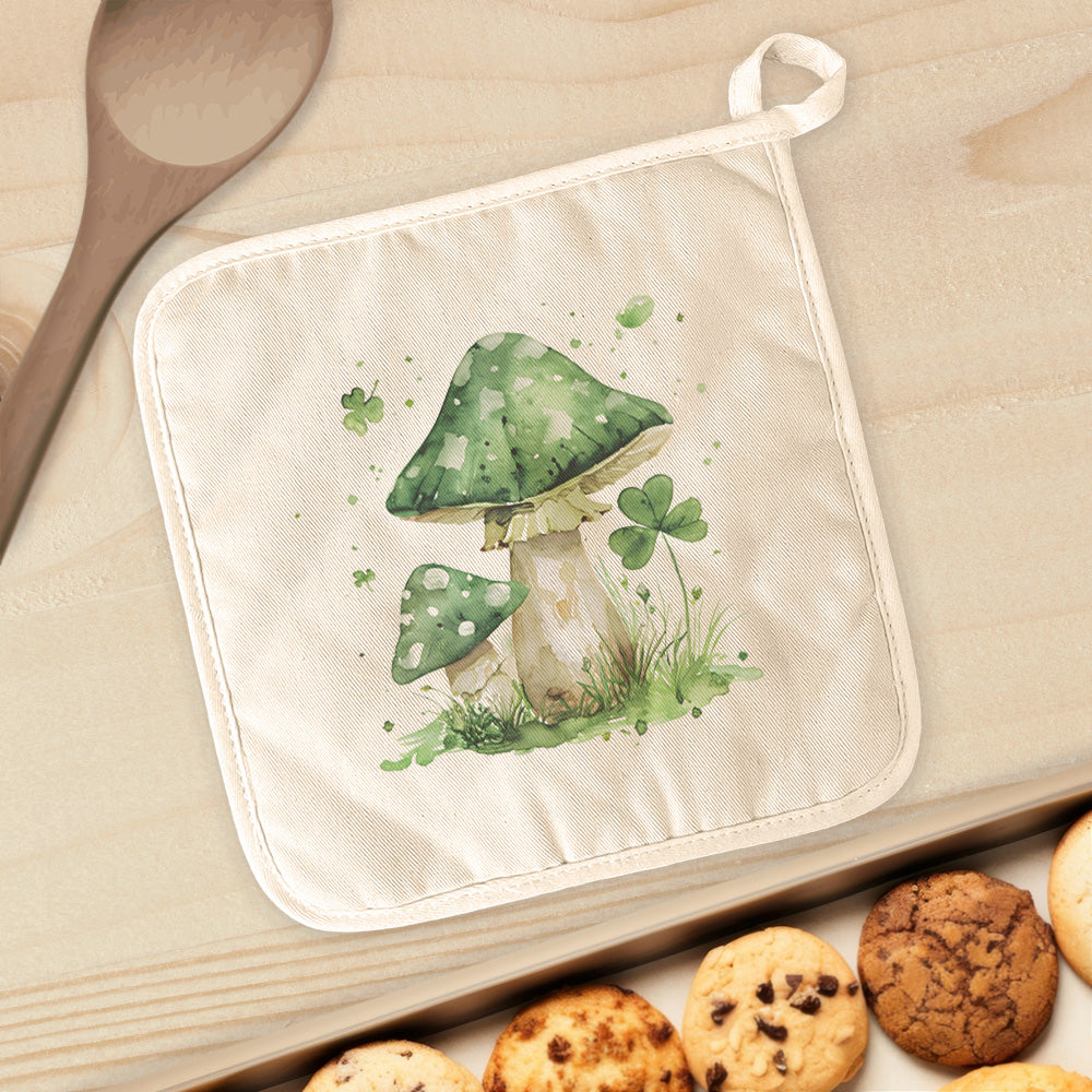 Lucky Mushrooms - St. Patrick's Day Cotton Pot Holder