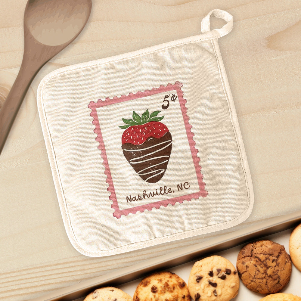 Chocolate Strawberry Stamp - Custom Cotton Pot Holder