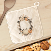 Pumpkin and Rose Wreath - Autumn Cotton Pot Holder