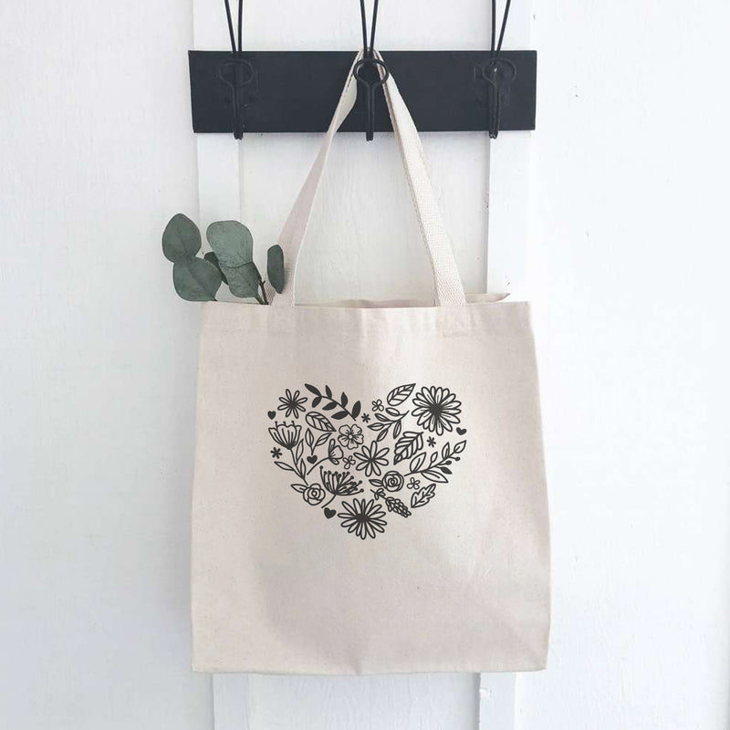Heart of Flowers - Canvas Tote Bag