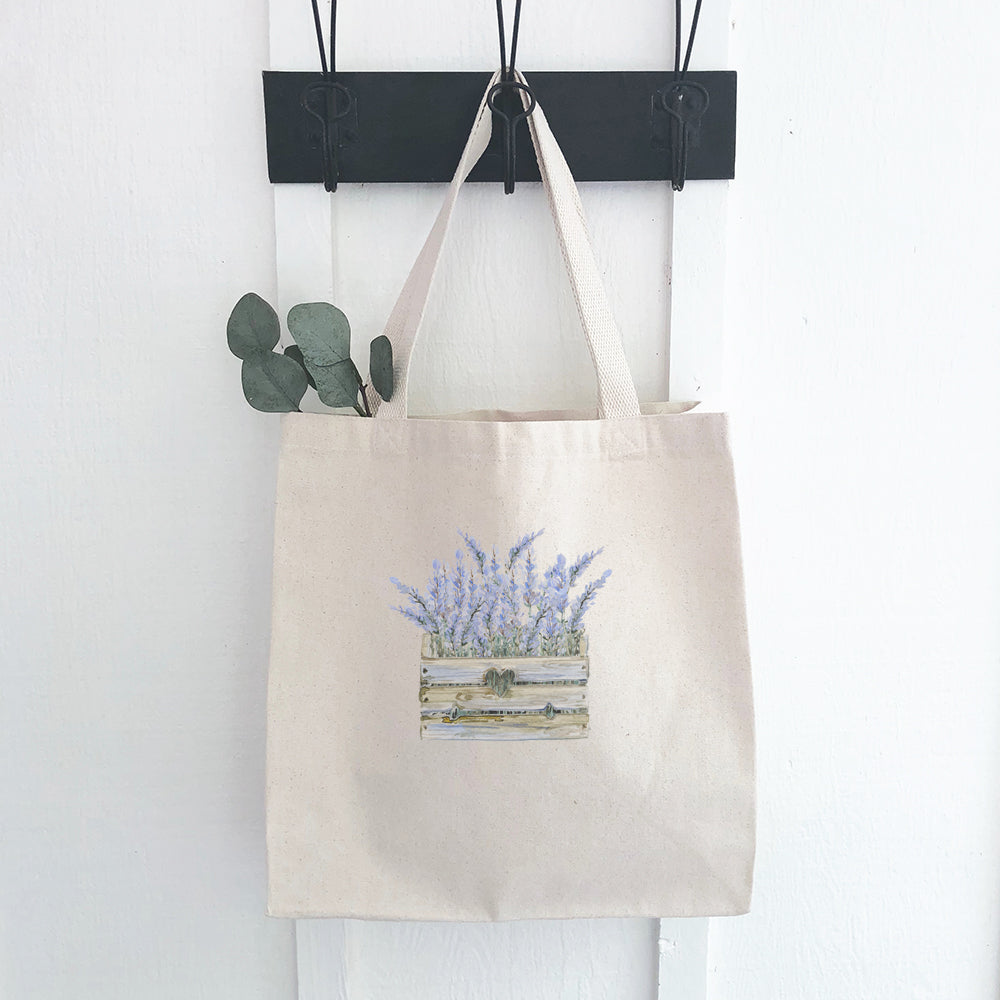 Lavender Basket - Customizable Canvas Tote Bag