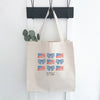 Watercolor Flags & Bows - Patriotic Canvas Tote Bag