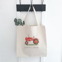 Watercolor Tractor - Custom Canvas Tote Bag