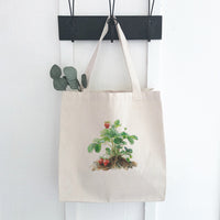 Watercolor Strawberry Plant - Canvas Tote Bag