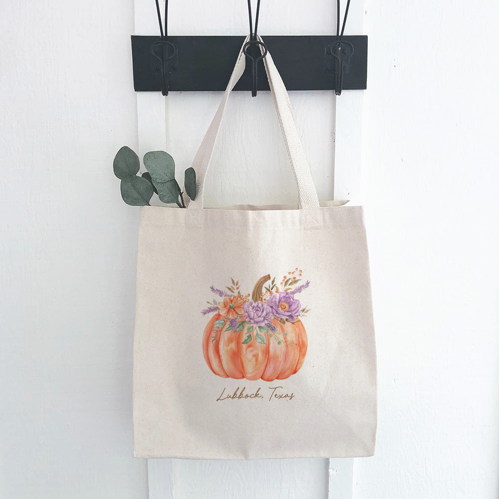 Floral Pumpkin - Custom Halloween Canvas Tote Bag
