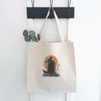 Retro Tombstone - Customizable Halloween Canvas Tote Bag