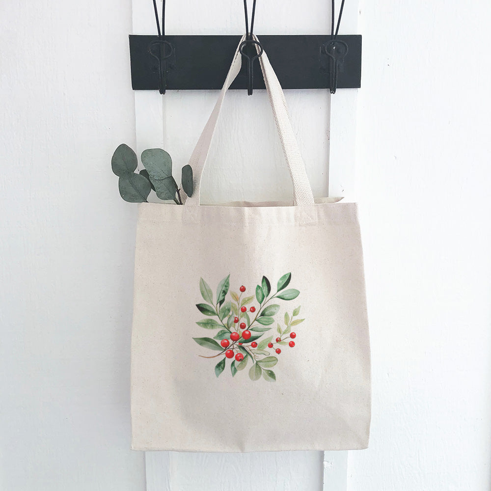 Young Holly - Customizable Christmas Canvas Tote Bag