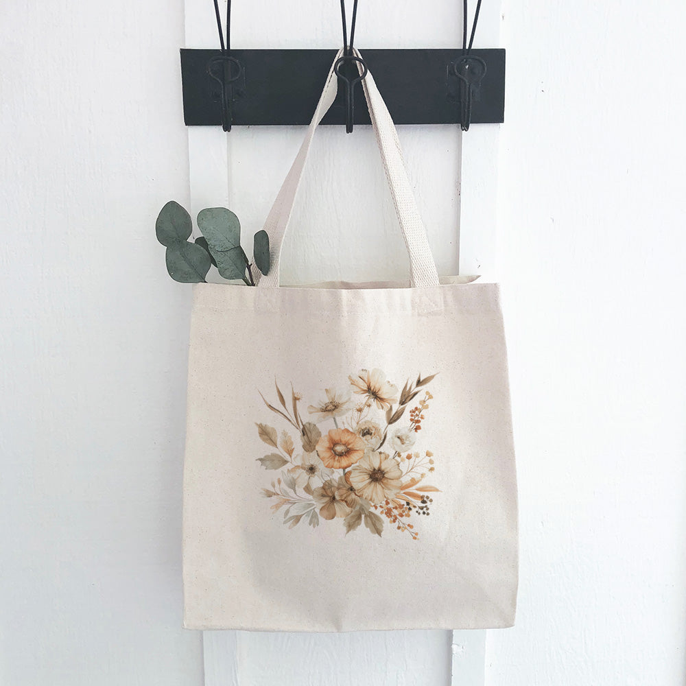 Fall Flowers - Customizable Canvas Tote Bag