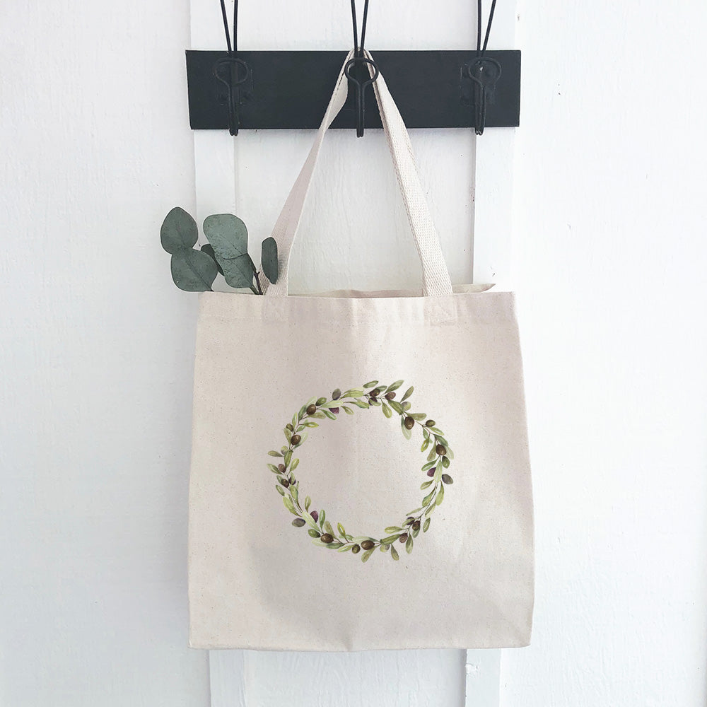 Olive Wreath - Customizable Canvas Tote Bag