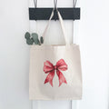 Red Gift Bow - Customizable Canvas Tote Bag