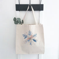 Painted Snowflake - Customizable Canvas Tote Bag