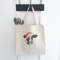 Christmas Cow - Customizable Canvas Tote Bag