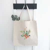 Holly Bundle with Bow - Canvas Tote Bag