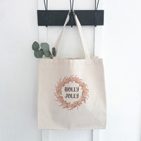 Holly Jolly Gingerbread Wreath - Canvas Tote Bag