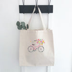 Spring Floral Bike - Canvas Tote Bag