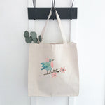 Bird on Floral Branch - Canvas Tote Bag