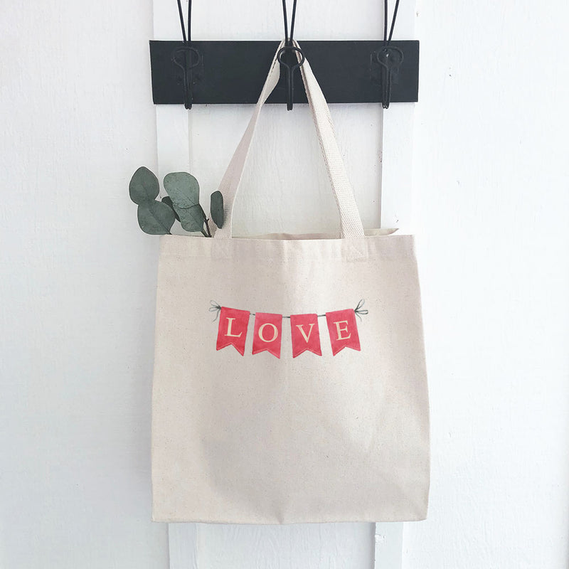 Red Love Banner - Canvas Tote Bag