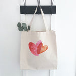 Orange and Pink Double Heart - Canvas Tote Bag