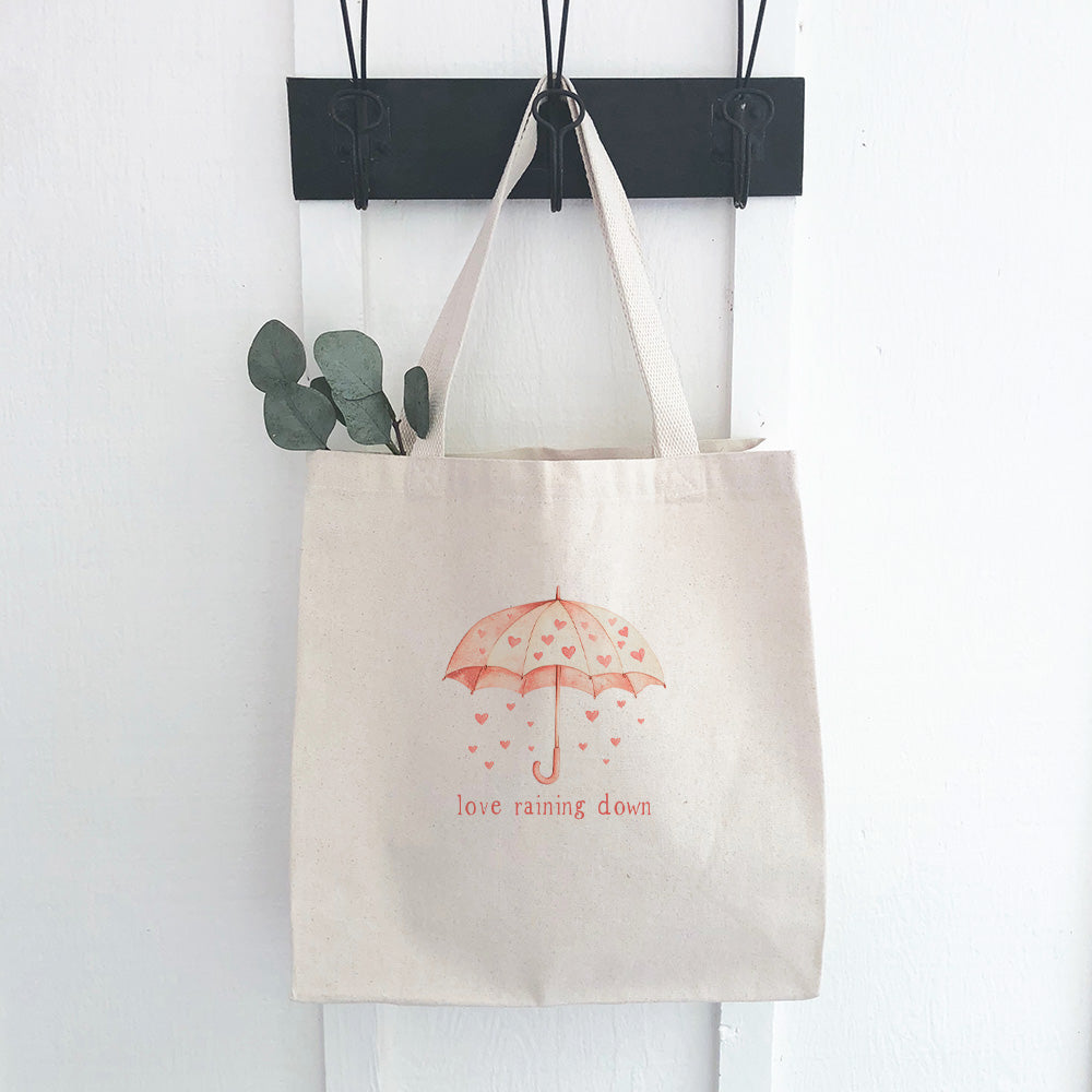 Love Raining Down - Valentine's Day Canvas Tote Bag