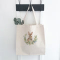 Daisy and Bunny Wreath - Easter Canvas Tote Bag