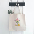 Chick and Tulips - Easter Canvas Tote Bag