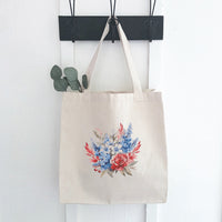 Rose Patriotic Bouquet - Canvas Tote Bag