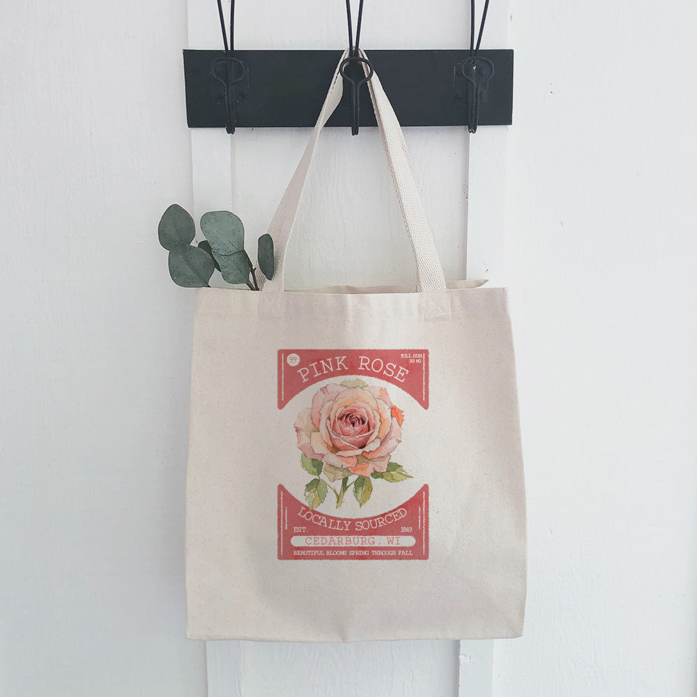 Pink Rose Seed Packet - Custom Canvas Tote Bag