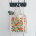 Summer Nasturtiums Linocut - Custom Canvas Tote Bag