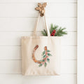 Horseshoe with Holly - Canvas Tote Bag
