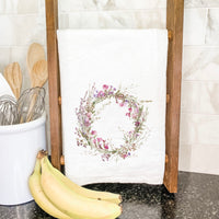 Purple Spring Wreath - Cotton Tea Towel