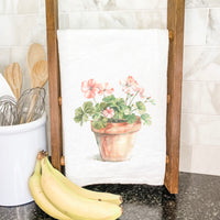 Watercolor Potted Plant - Cotton Tea Towel