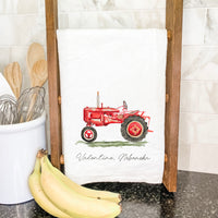 Watercolor Tractor - Custom Cotton Tea Towel
