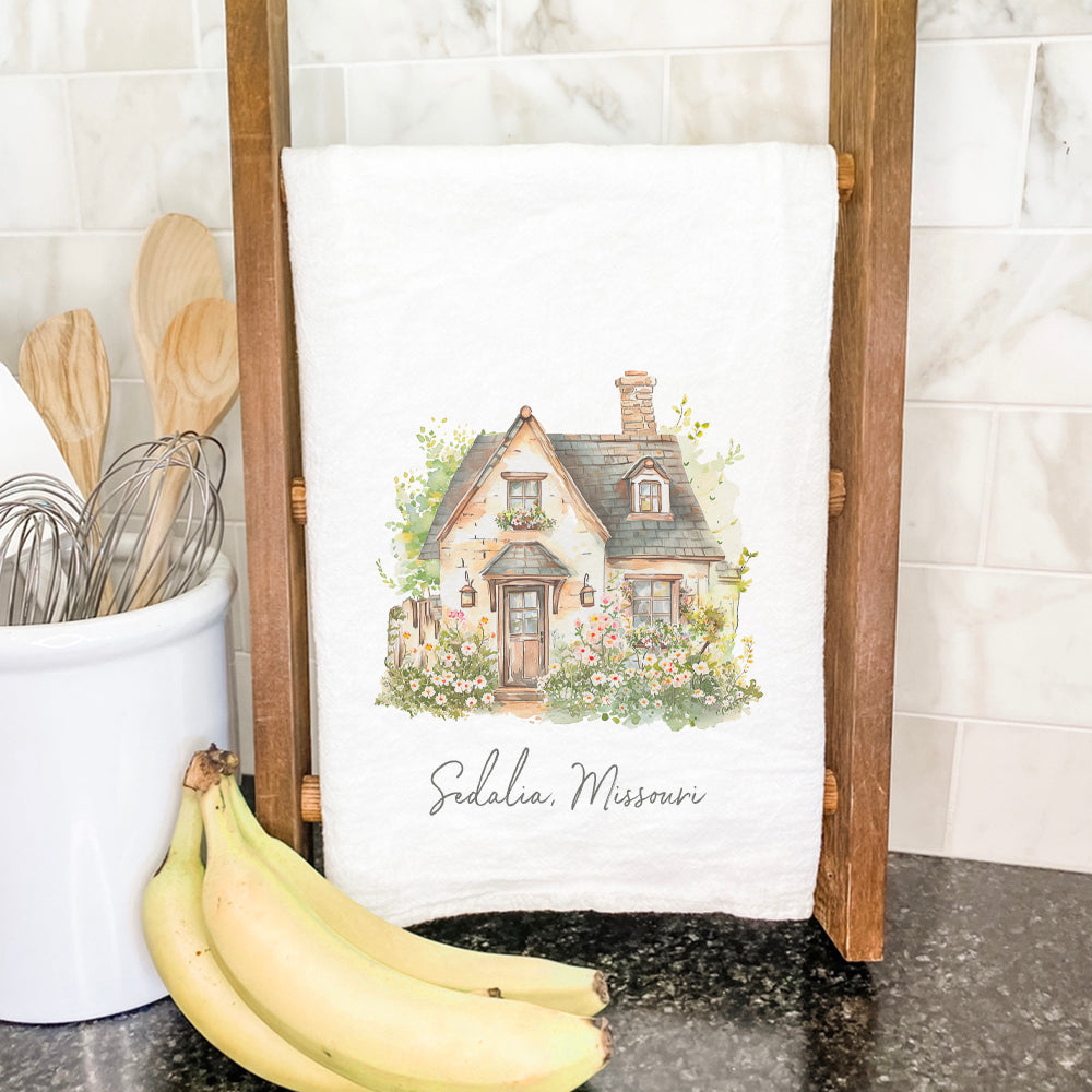 Spring Cottage - Custom Cotton Tea Towel